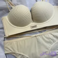 ست شورت و سوتین لیزری سایز 85 رنگ کرم کد 51079