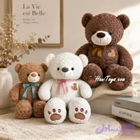 عروسک خرس رزی سینه خرسی 3 رنگ