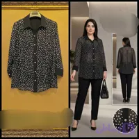 کت وتاپ حریر طرح دار خالدار ژورژت فرانسه