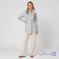 مانتو شومیزی زیر باسن زنانه مدل کمربند دار
