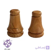 نمکدان چوبی ارغوان سازان مدل عروس مجموعه2 عددی