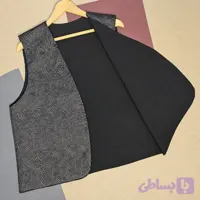 وست دو رو زنانه پرفام ساتن نقش دار و کتان نخی مشکی