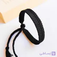 دستبند مردانه تک رنگ مشکی