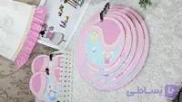 دمکنی ۵ سایز پارچه‌ای طرح بته جقه (سرویس دمکنی آشپزخانه) کد ۲۸