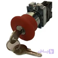 کلید فشاری قارچی قفل‌شو طرح تله (شستی استپ قارچی چرخشی طرح اشنایدر ۲۲ میلی‌متر)