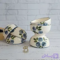 کاسه (پیاله) سرامیکی دست ساز طرح بلوبری ست 6 عددی
