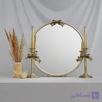 اینه و شمعدان پاپیونی مدل شهیار طرح نقره