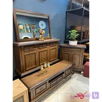 آینه و کنسول گردویی مدل بهار سه درب