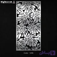 فایل DXF پنل دکوراتیو فلزی گل، بوته و نقوش تزئینی کد 1206