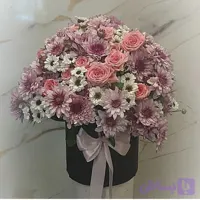 باکس گل داوودی و رز مینیاتوری