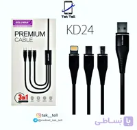 کابل 3به1 مدل KD-24 شرکت کلومن/ میکرو / تایپ سی / لایتنیگ
