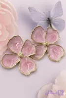 گوشواره طرح گل میناکاری دور طلایی ترند