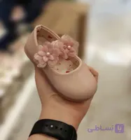 کفش مجلسی دخترانه بچگانه طرح گل برجسته