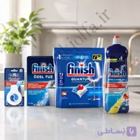 پک چهار تایی ملزومات ماشین ظرفشویی شامل قرص، نمک، جلادهنده و جرم‌گیر | کد R04-712B55D4