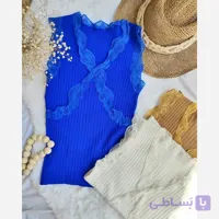 تاپ بافت یقه توری