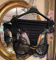 ست شورت و سوتین توری زنانه مری سی Merry See ترکیه | مشکی گیپور مژه‌ای بدون اسفنج فنردار | سایز مدیوم (M)