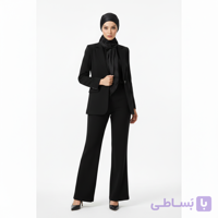 عمده شلوار مجلسی زنانه ، مدل بگ،کرپ ژاپن اصل پوشینا ، مشکی (فوق العاده مشکی دوخت حرفه ای و مزونی)