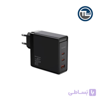 شارژر دیواری مک دودو مدل CH-2911 توان 140 وات GaN با 3 پورت USB-C و USB-A مشکی