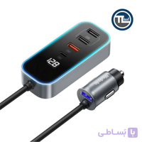 شارژر فندکی مک دودو مدل CC-1900 توان 107 وات با نمایشگر دیجیتال خاکستری