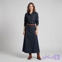 ست شومیز و دامن زنانه جین رخت پارسی مدل 04