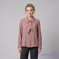 شومیز زنانه آستین بلند کرپ الیزه کراواتی مدل 03