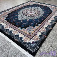 فرش طرح 700 شانه تراکم 1500 مدل دلاریس سورمه ای (ارسال رایگان)