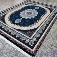 فرش طرح 700 شانه تراکم 1500 مدل گیتا سورمه ای (ارسال رایگان)