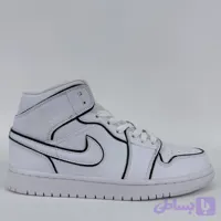 کتونی ایرجردن 1 مید سفید رفلکتیو AirJordan 1 Mid Iridescent Reflective White کد 2518 (کد CPDHW)