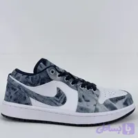کتونی ایرجردن 1 لو جین سنگ شور AirJordan 1 Low Washed Denim کد 2531 (کد NWNFX)