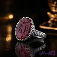 انگشتر نقره زنانه باسنگ عقیق قرمز حکاکی یافاطمه کد 7500
