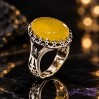 انگشتر نقره باسنگ عقیق زرد کد 7503