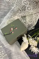 جعبه زیورآلات چوبی ام دی اف کوچک با نقاشی طرح پرنده