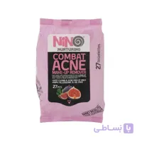 دستمال مرطوب پاک کننده آرایش مدل Combat Acne نینو