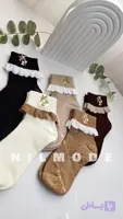 جوراب لب گیپور زنانه نخ پنبه وارداتی اورجینال