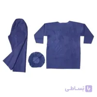 لباس 3 تیکه بیمار_بلوز_کلاه_شلوار آبی