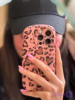قاب با طرح پلنگ صورتی مناسب گوشی iPhone 15Promax
