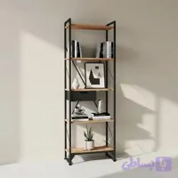 کتابخانه پنج طبقه مدل مونتاژی LIB_dwr_60×180 با کشوی فلزی