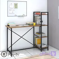 میز کارمندی با قفسه کتاب فلزی