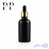 شیشه قطره چکان 50ml مشکی براق وارداتی مشکی طلایی