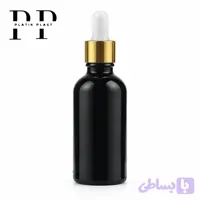 شیشه قطره چکان 50ml مشکی براق وارداتی سفید طلایی