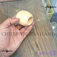 سَری چوب پرده (قُپه) چوبی مدل گرد ساده خودرنگ طبیعی چوب