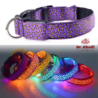 قلاده گردنی LED چراغدار طرح پلنگی سگ و گربه
