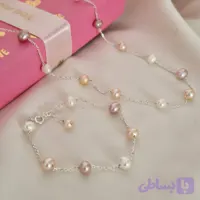 نیم ست مروارید رنگی