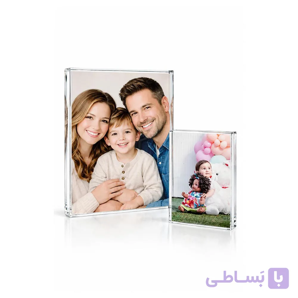 قاب عکس مگنتی پلکسی گلاس شفاف ایشیل فریم (رومیزی و مگنتی یخچالی)