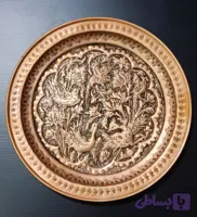 سینی مسی قلمزنی طرح درنا قطر ۳۱ سانت