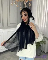 شال میله ای نخی مشکی