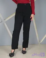 شلوار راسته کرپ مرویجت مشکی زنانه | قد 100 سایز 40 تا 58 | Black Crepe Marvejet Straight Pants – کد 50200