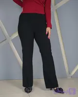 شلوار بوتکات کرپ مرویجت مشکی زنانه | قد 105 سایز 40 تا 52 | Black Crepe Marvejet Bootcut Pants | کد 50100