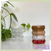 لیوان پیرکس دوناتی طرح دار(4حلقه)