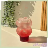 لیوان اسموتی پیرکس توپی بلند(دو حلقه پایه دار)